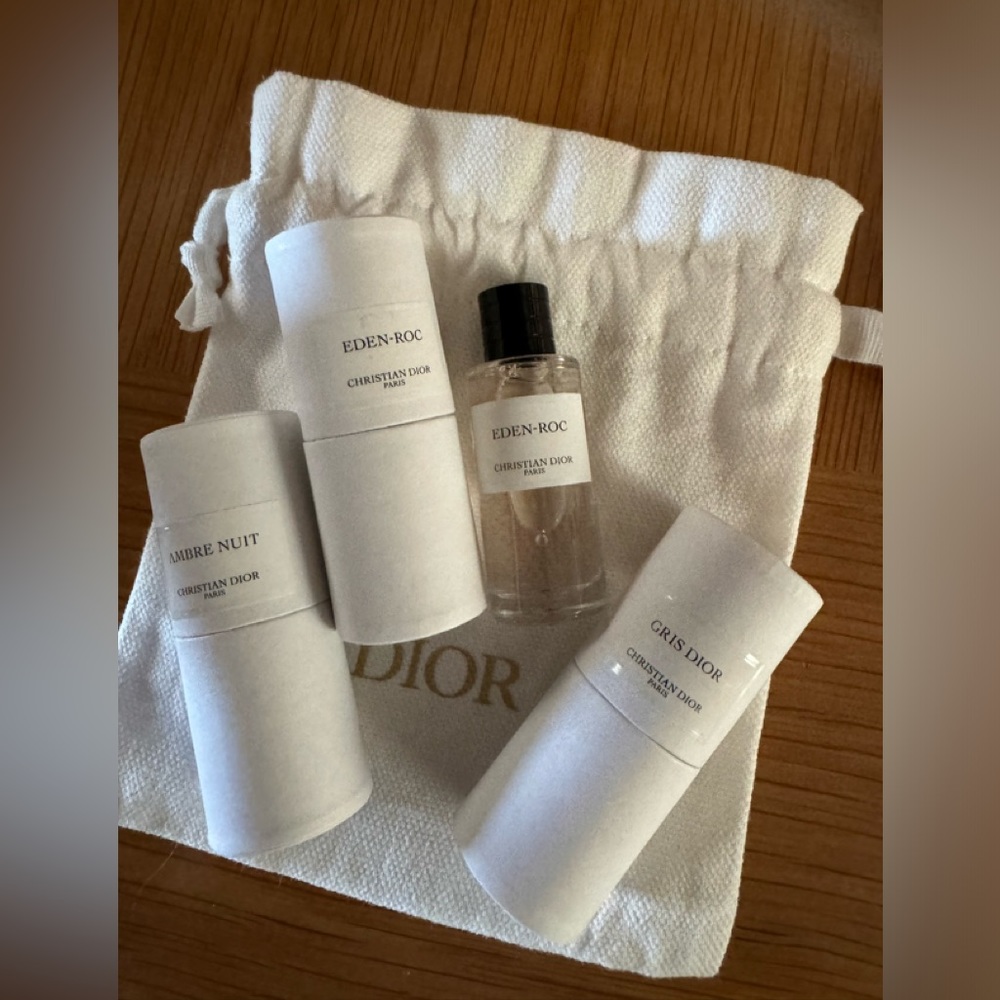 Dior travel size perfume set of 3 with pouch